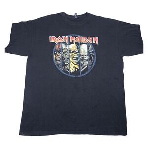 Iron Maiden Graphic T-Shirt Mens XXL Black Good Heavy Metal Band Tee Eddie